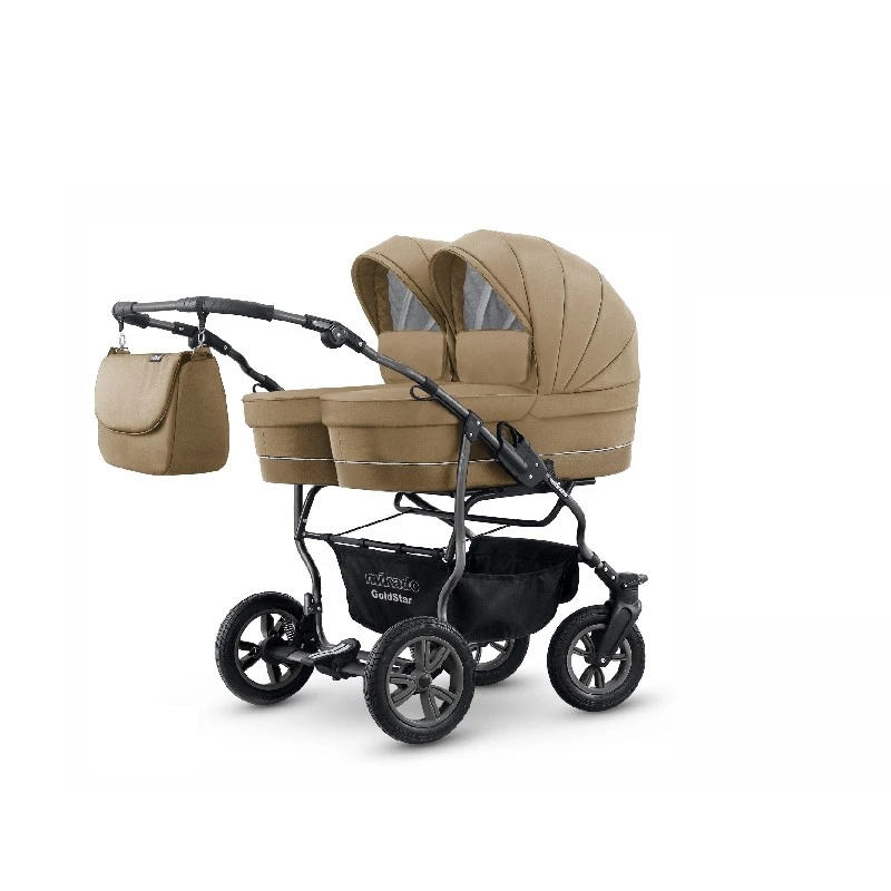 Количка за близнаци Mikado, GoldStar, 2в1, 12 Бежов